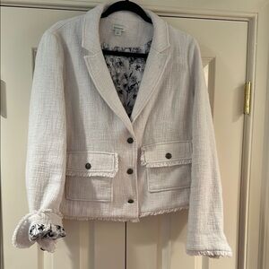 Sundance White Blazer with cute black & white lining - size L